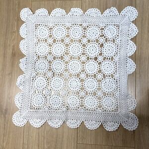 Handmade Crochet Lace Square Doily 17"x17"